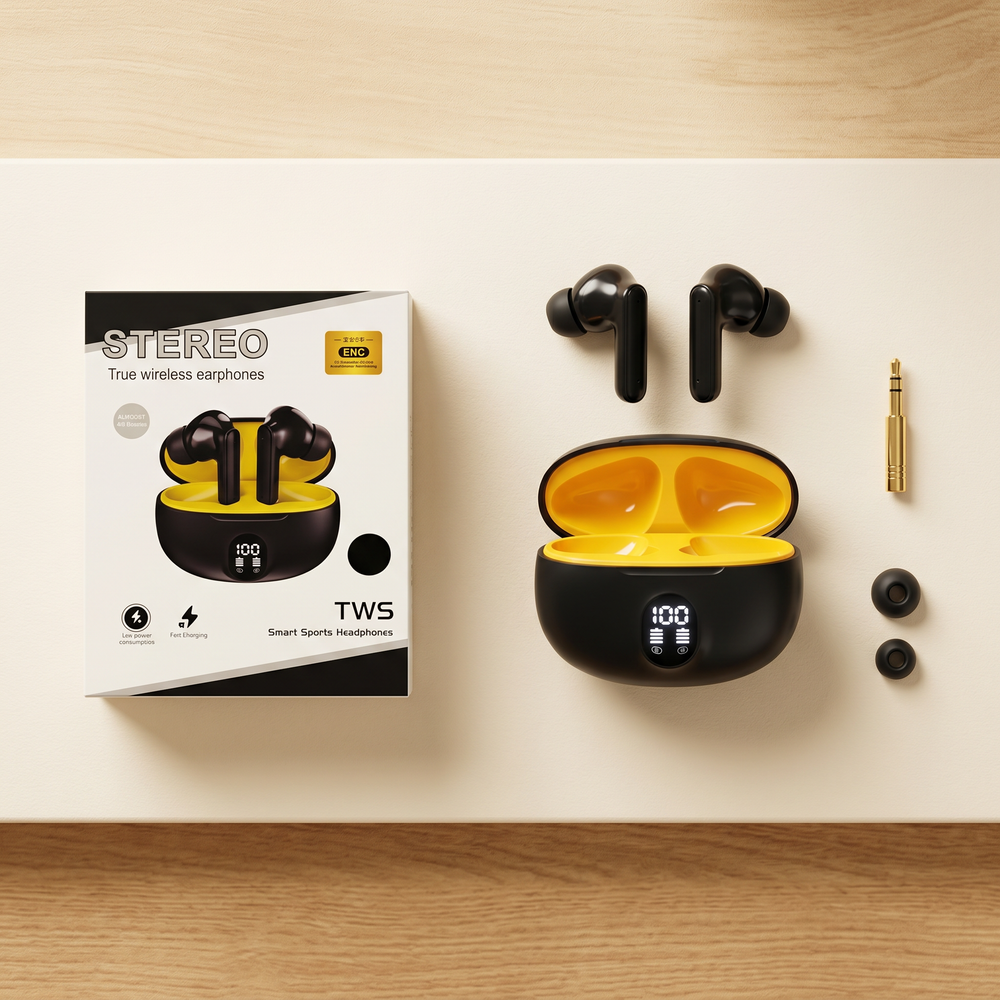 M04 TWS Wireless Earbuds | Bluetooth 5.3 | LED Display | Bass Sound & Fast Charging